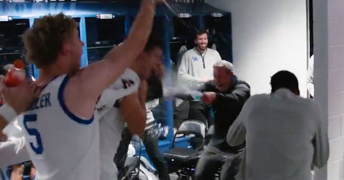 Pope has Mitch Barnhart on the frontline of the locker room water fights [Video]