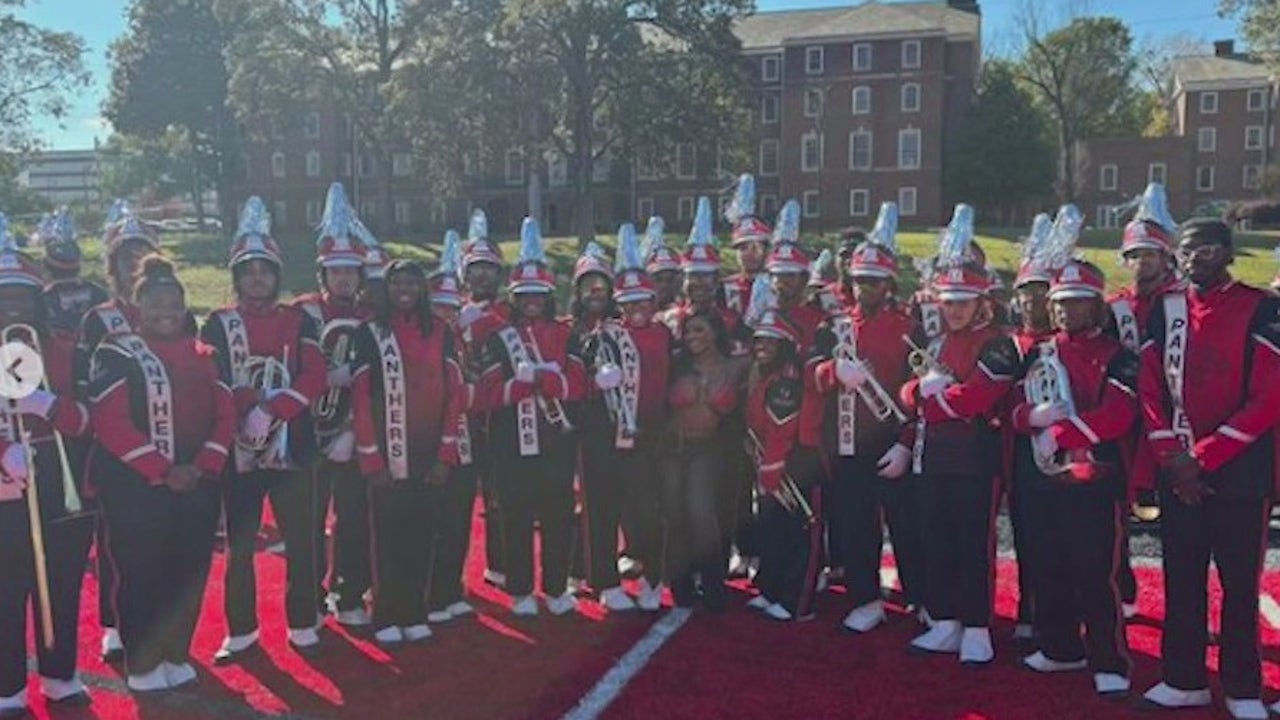 Rapper JT performs with Clark Atlanta University marching band on school campus [Video]