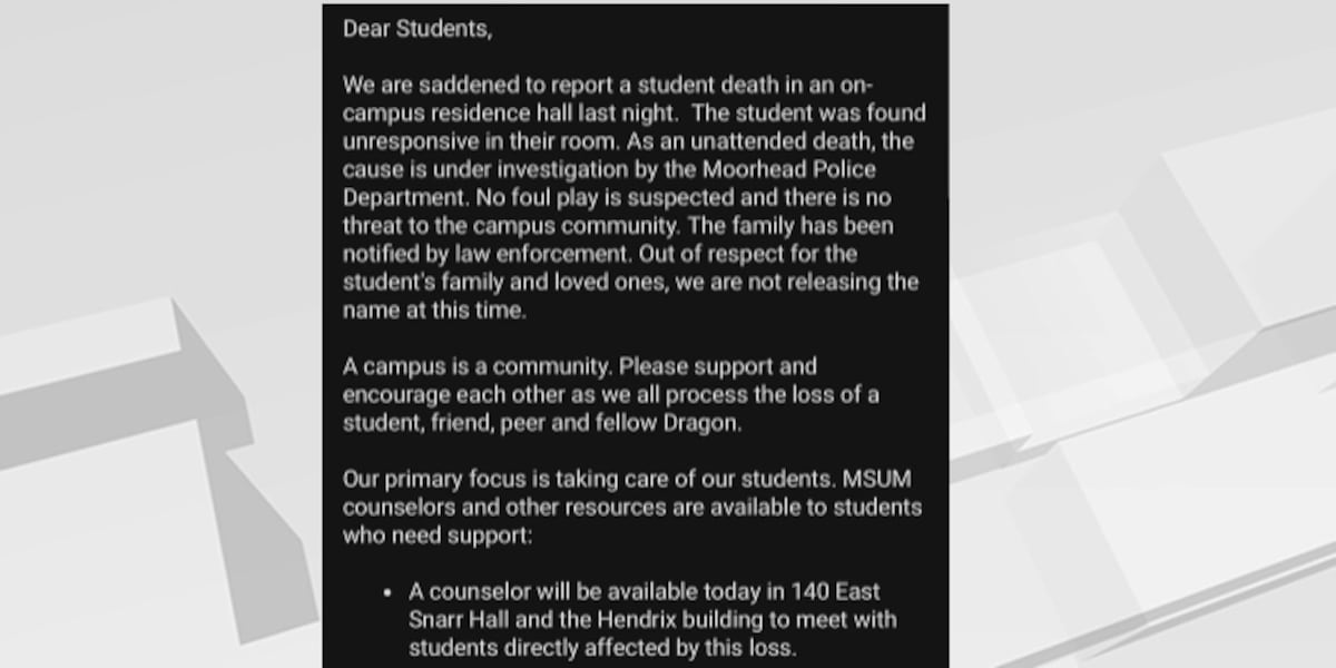 MSUM student dies at residence hall Wednesday night [Video]