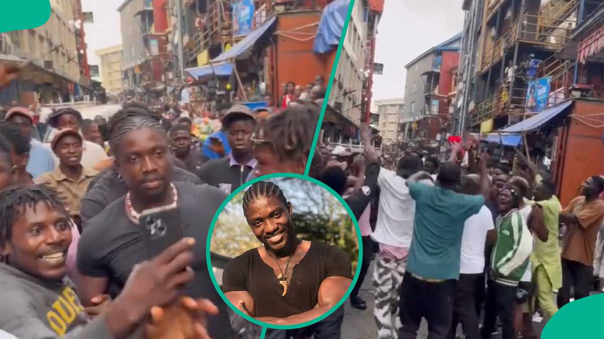 VeryDarkMan Storms Lagos Island Market, Crowd Fights Over Him in Viral Video: VDM for President