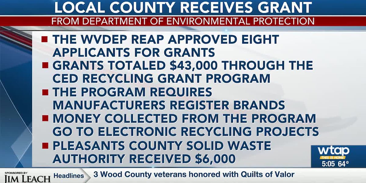 Pleasants County waste authority receives grand funding for electronic recycling [Video]