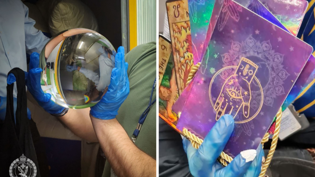 Sydney psychic arrested as police seize crystal ball and tarot cards [Video]