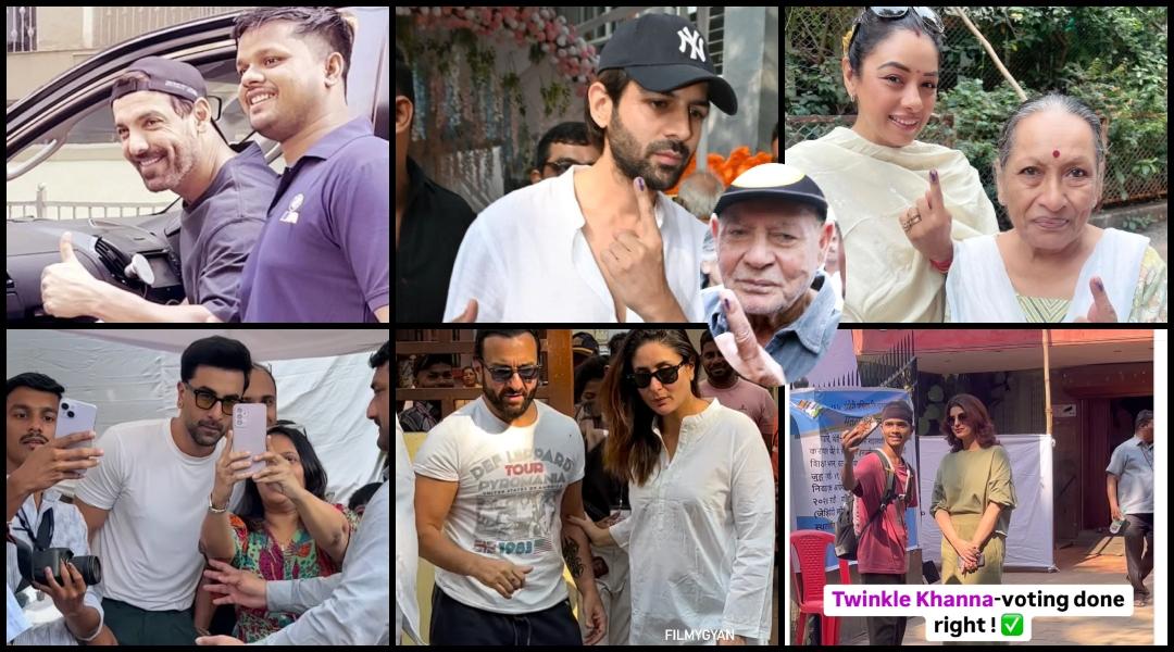 Maharashtra Elections 2024: Kareena, Saif, Ranbir Kapoor, Kartik Aaryan, celebs oblige fans with selfies outside polling booth in Mumbai after casting vote [Video]