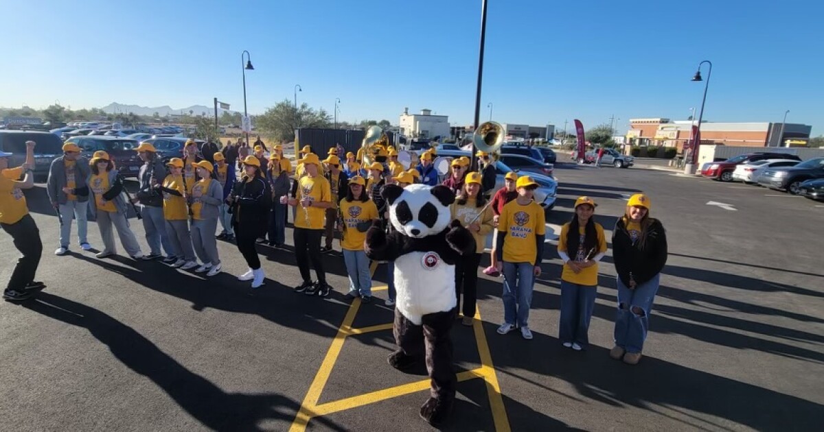 Marana High School band students help celebrate the town