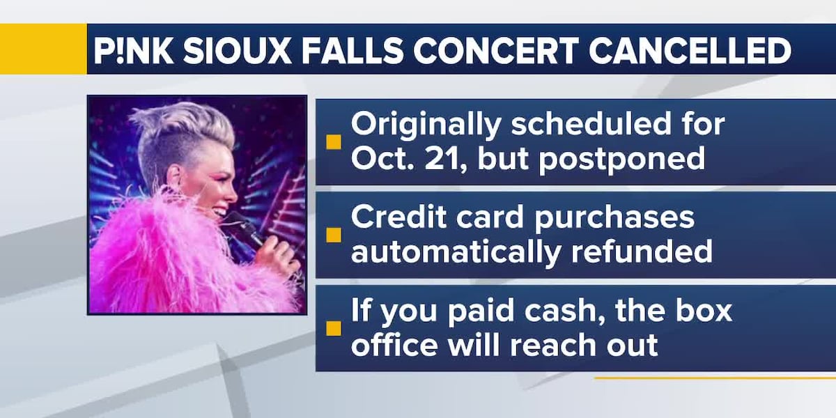 P!nk Sioux Falls concert canceled [Video]