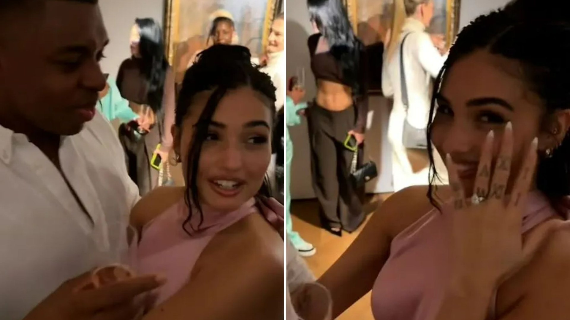 Watch moment huge pop star Mabel gets engaged to son of footy legend after shock proposal in front of family and friends [Video]