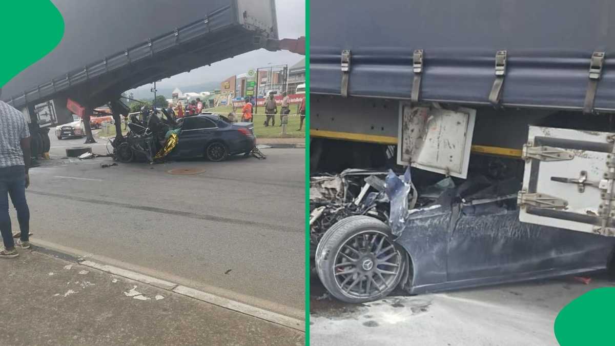 Mbombela Accident Claims 2 Lives, Speeding Mercedes-Benz Crashes Into Truck at Intersection [Video]