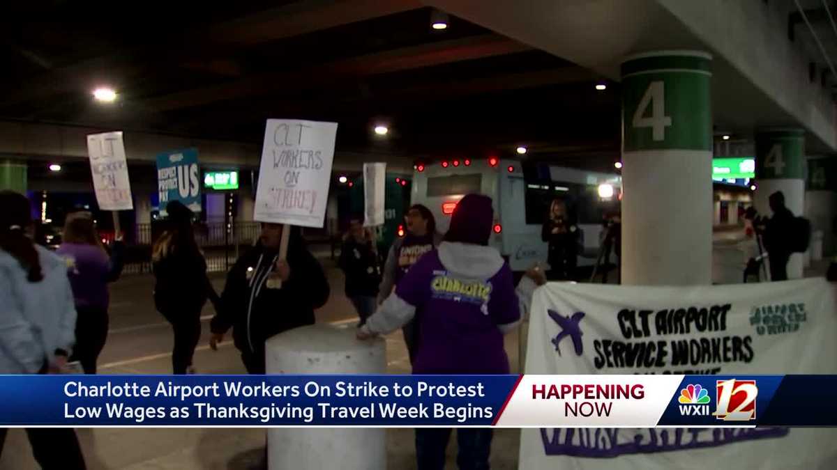 Charlotte airport workers strike ahead of Thanksgiving [Video]