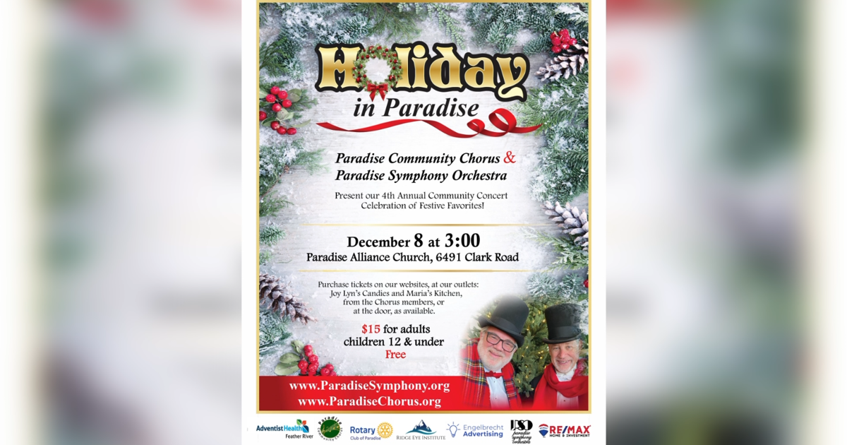 Paradise Symphony Orchestra and Paradise Community Chorus gearing up for annual Holiday in Paradise concert | News [Video]