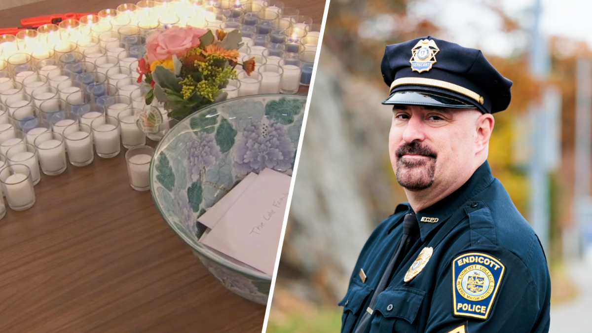 Endicott College vigil for Police Sgt. Jeremy Cole  NECN [Video]