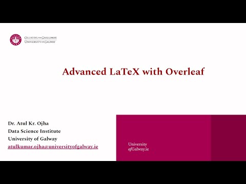 Advanced LaTeX with Overleaf [Video]