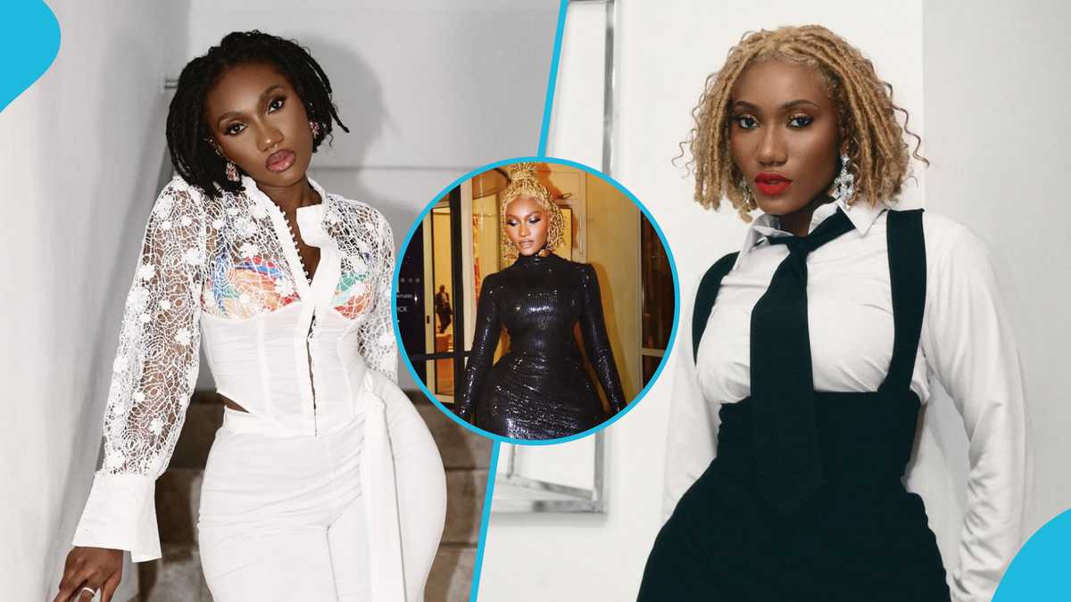 Wendy Shay: Ghanaian Musician Looks Flamboyant In A Black Sequin Turtleneck Dress And Blonde Hair [Video]