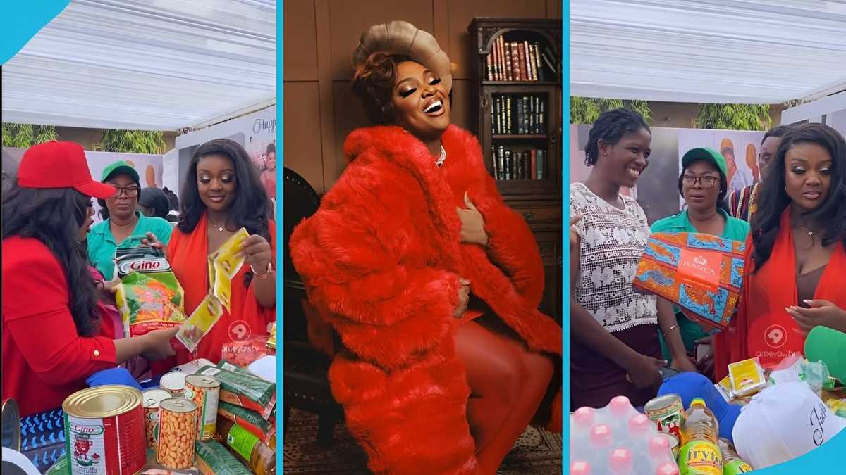 Jackie Appiah @41: Actress Gifts Food Items And Souvenirs To Community People At Her Birthday Party [Video]