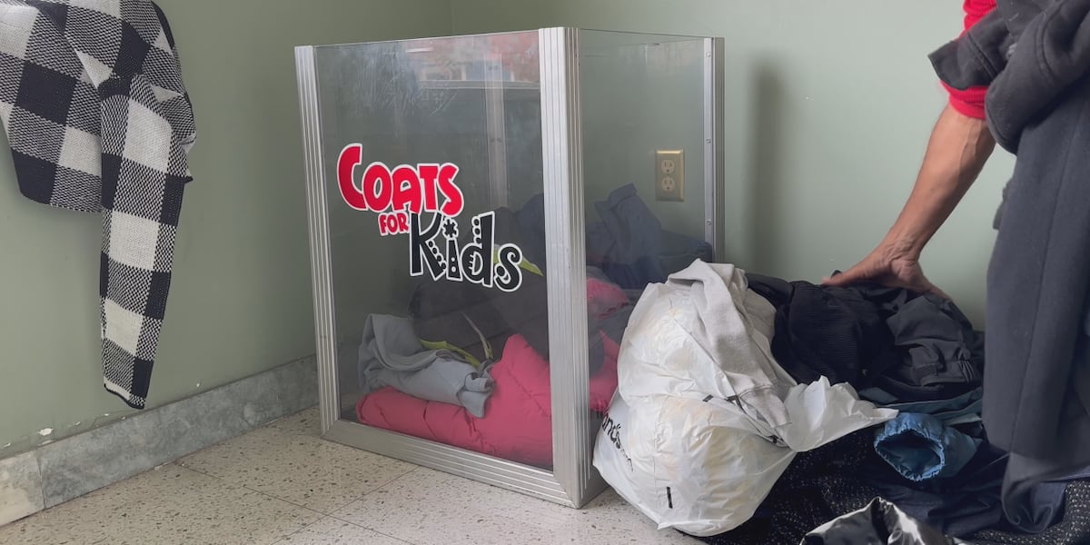 Coats for Kids Campaign bin overfilled for the week, once again asking for more generous donations [Video]