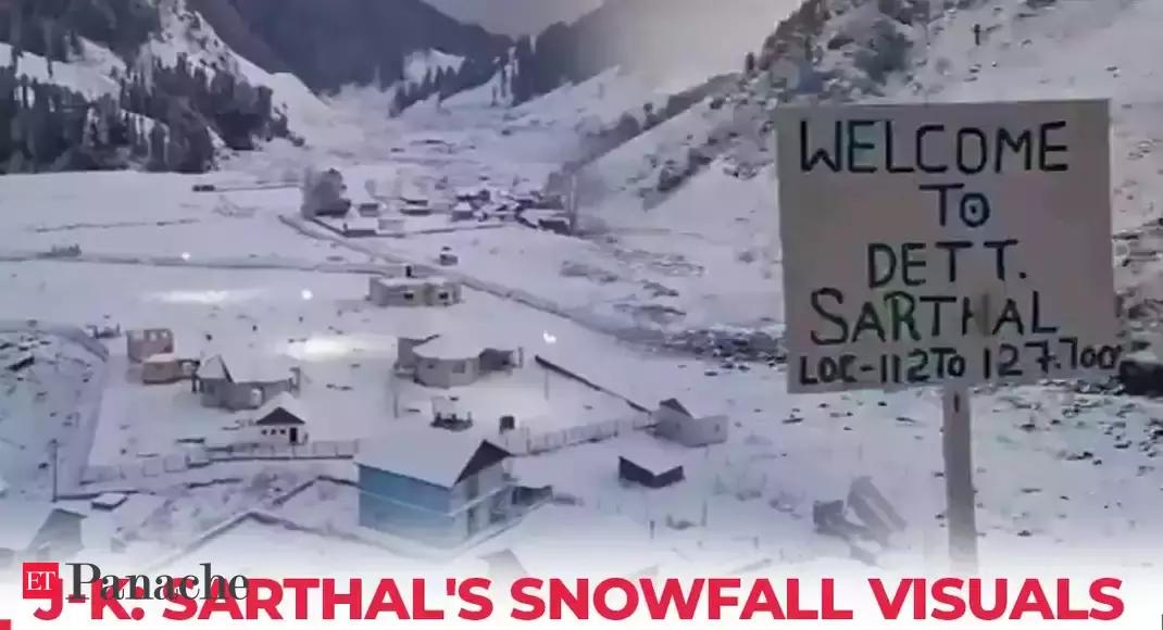 J-K: Kathua’s Sarthal receives fresh snowfall; mesmerising visuals captivate social media – The Economic Times Video