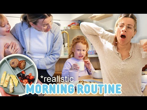 A *Realistic* Morning Routine with 2 Kids (An Unfiltered look into being a parent) [Video]