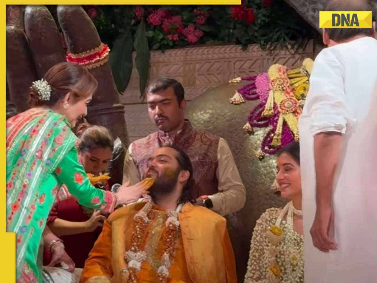 Anant Ambani plays haldi with mother Nita Ambani, Hardik Pandya gets drenched; new video takes over internet