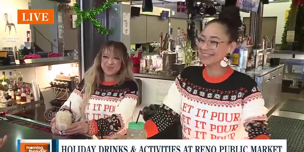 Holiday drinks for sale at Honey Bar inside the Reno Public Market [Video]