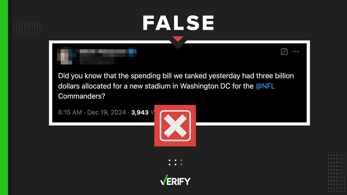 Claims spending bill gives billions to fund RFK Stadium are false [Video]