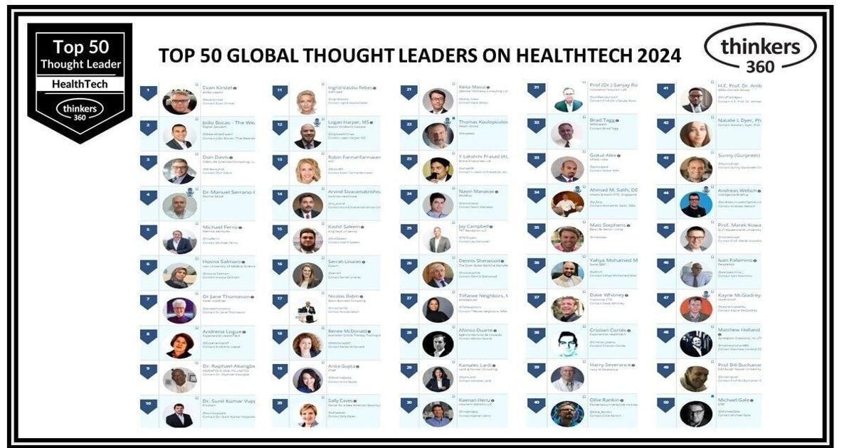 Evan Kirstel Ranked #1 Global Thought Leader and Influencer on Health Tech for 2024 by Thinkers360 | PR Newswire [Video]