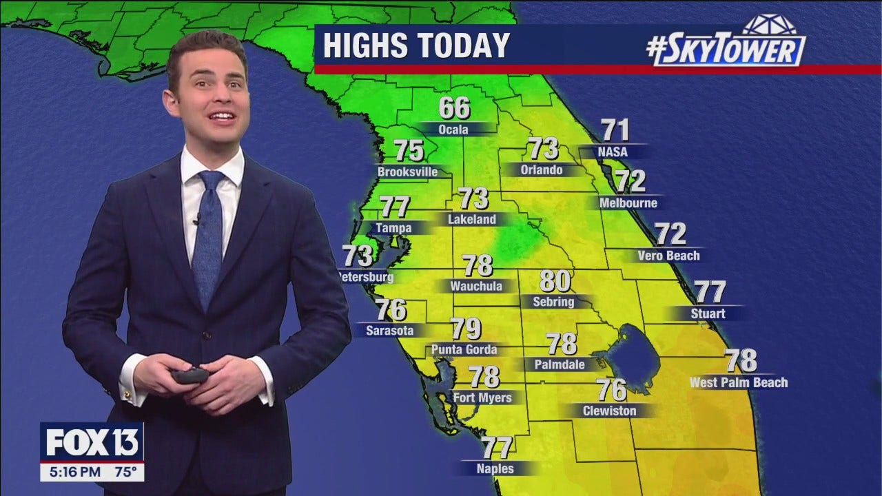 Tampa weather | High temps reach the 70