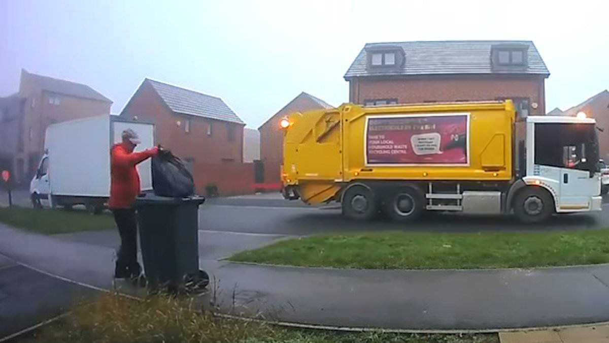 Moment binman removes bag from top of bin before leaving it on the side of the road - so who do YOU think is in the wrong? [Video]