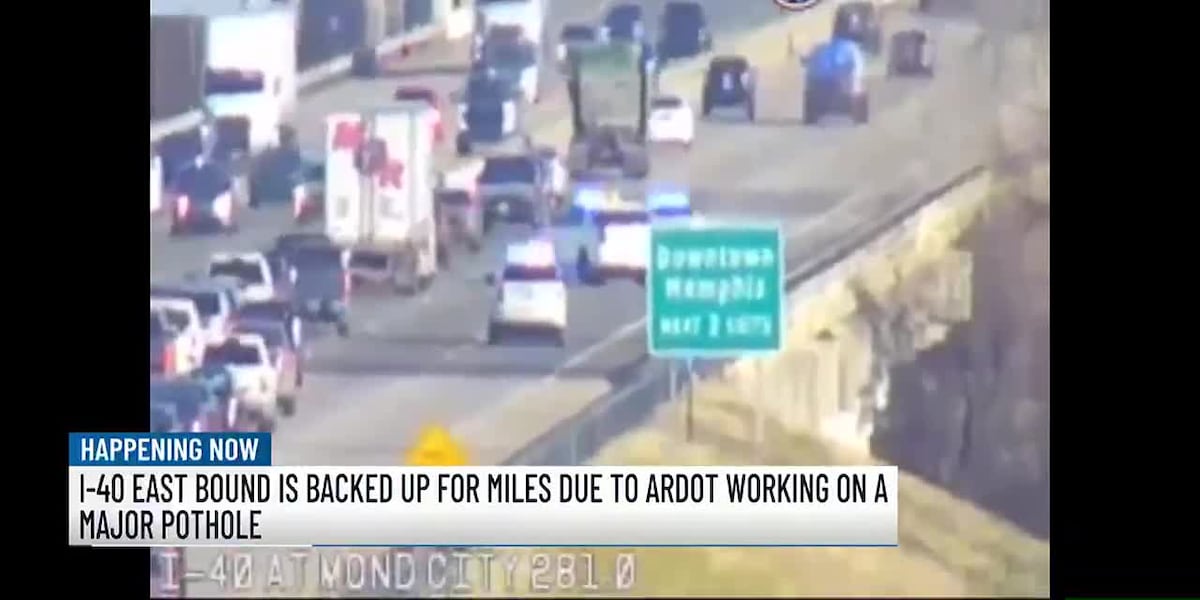 Large pothole on I-40 in West Memphis causes major traffic delay [Video]