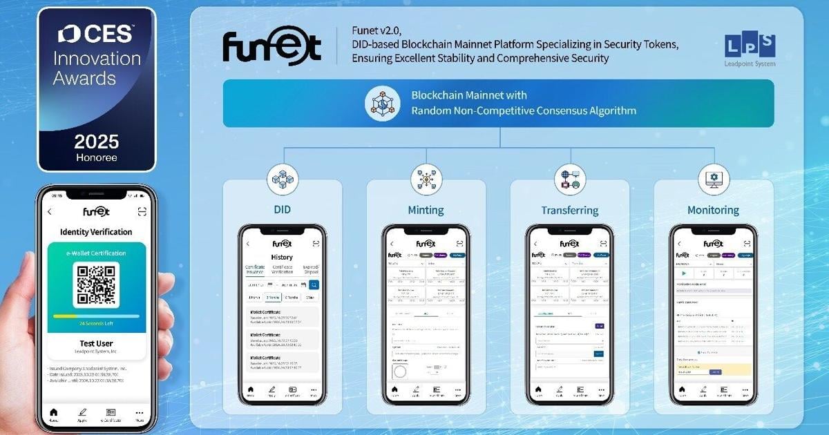 Funet Revolutionizes Fintech Innovation at CES 2025 – Leadpoint System Gaining Global Recognition for Blockchain Mainnet Technology | PR Newswire [Video]