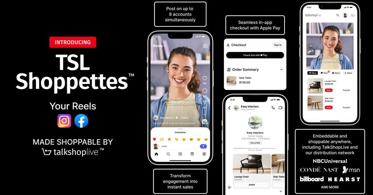 TalkShopLive Introduces TSL Shoppettes — A New Short-form Social Commerce Offering for Instagram, Facebook & Beyond | PR Newswire [Video]