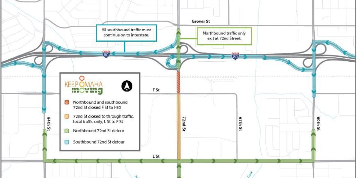 Construction to close part of 72nd Street south of I-80 in Omaha [Video]