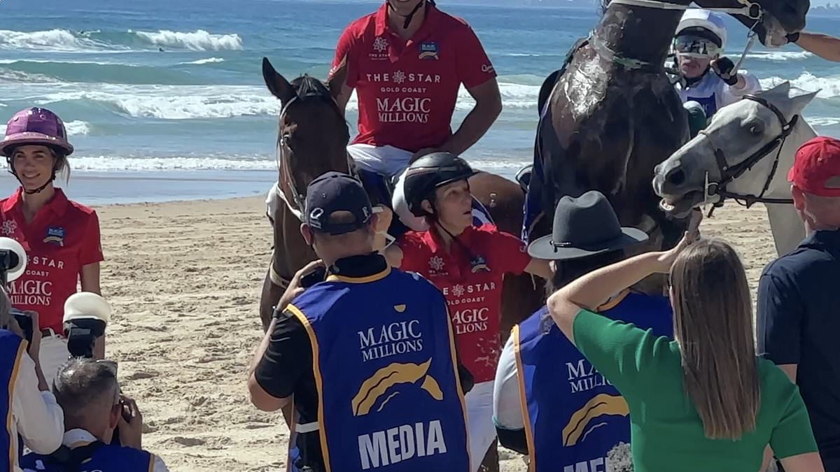 Zara Tindall narrowly avoids serious injury as horse rears up and lands on her during Australian photoshoot - six months after her mother Princess Anne was kicked in the head in riding accident and left with memory loss [Video]