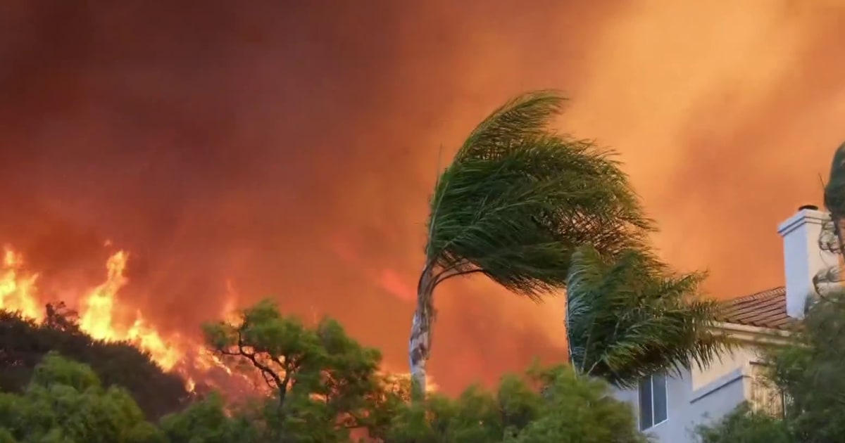 Thousands evacuated as strong winds fuel at least 3 blazes in LA area [Video]