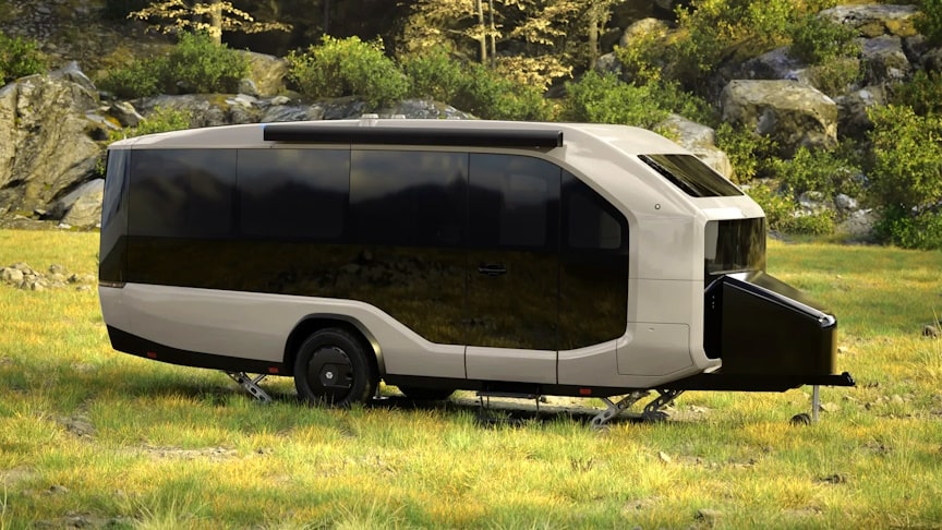 Pebble Flow Futuristic Electric Trailer That Can Hitch Itself [Video]