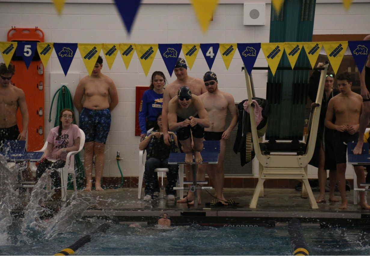 Ben Forsythe 100 Meter Breaststroke School Record Video  1/11/25  Sheridan Media