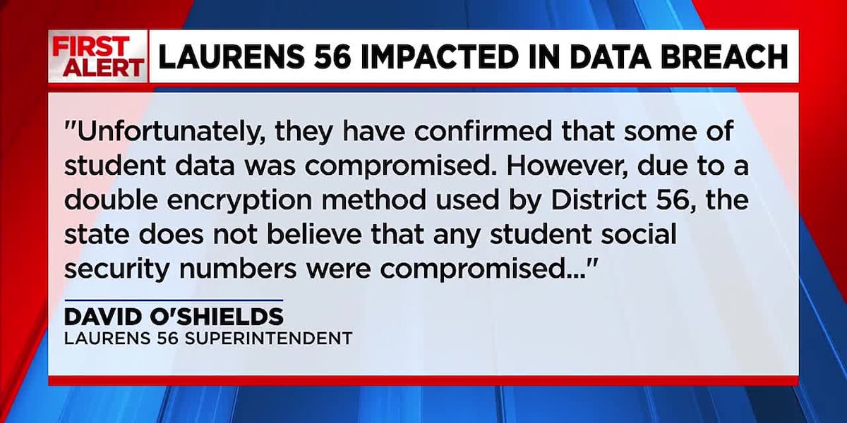 Laurens District 56 confirms student data compromised after PowerSchool breach [Video]