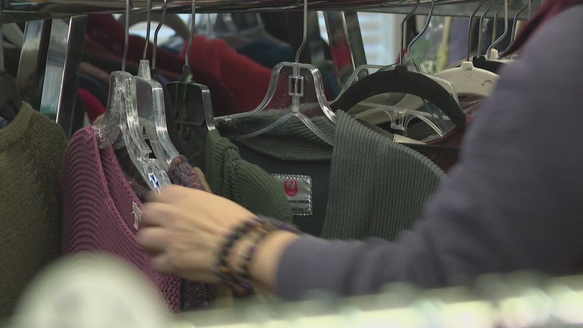 Skyrocketing thrift shopping prices drive surge in demand at free clothing banks [Video]