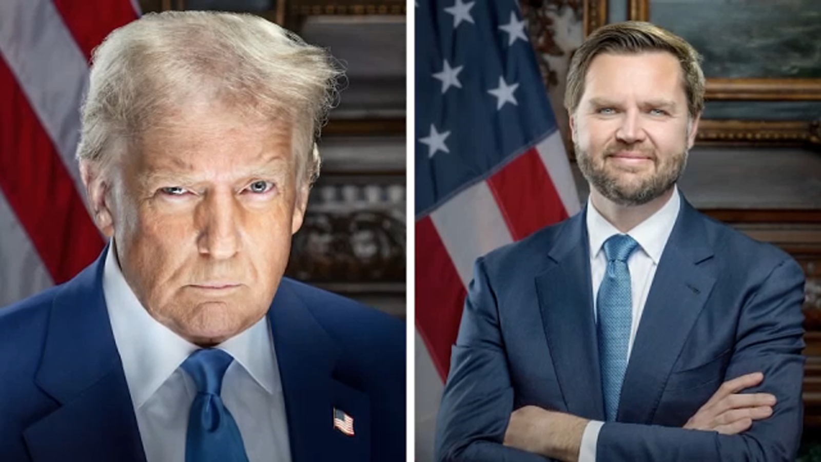 President-elect Donald Trump and VP-elect JD Vance release official inaugural portraits: 