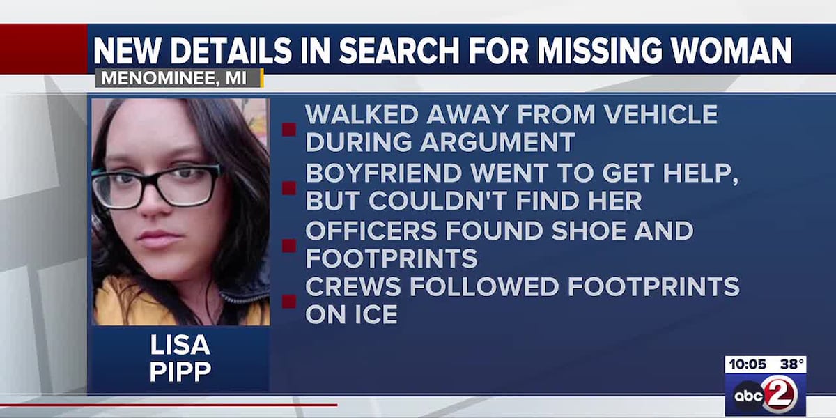 City of Menominee police find shoe, footprints related to missing woman, water searches suspended [Video]