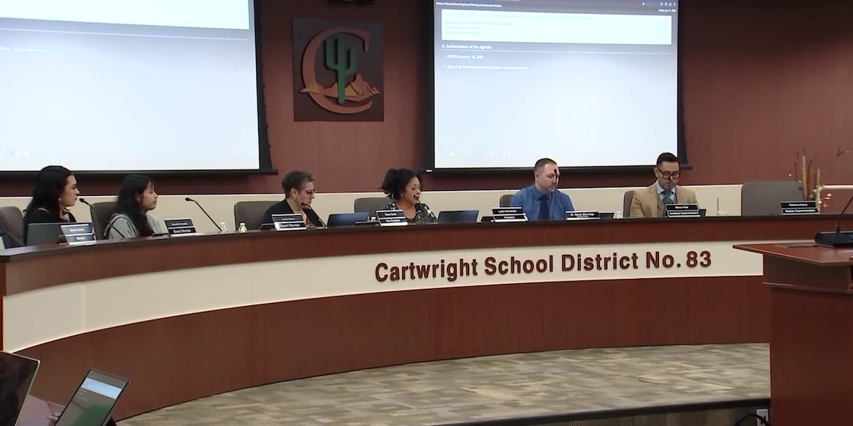 Tempers flare at Cartwright Elementary Board meeting amid administrative issues [Video]