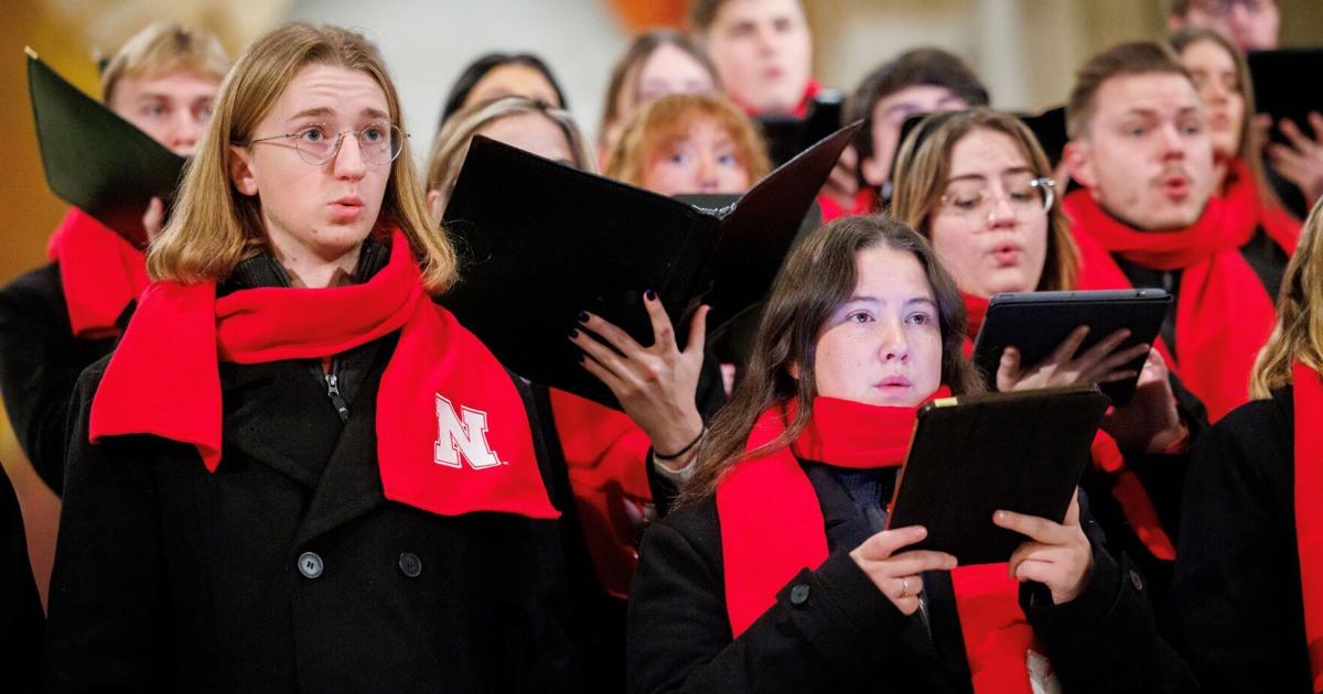 UNL choir practices singing 