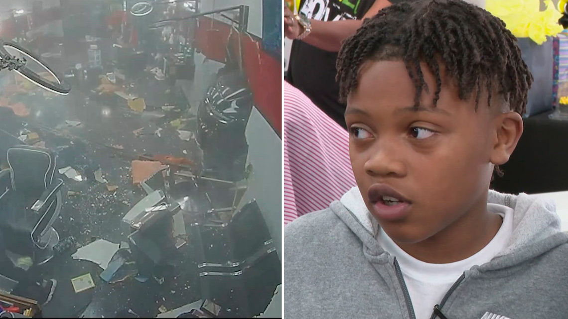 Celebration for child injured when car slammed into Houston barbershop [Video]