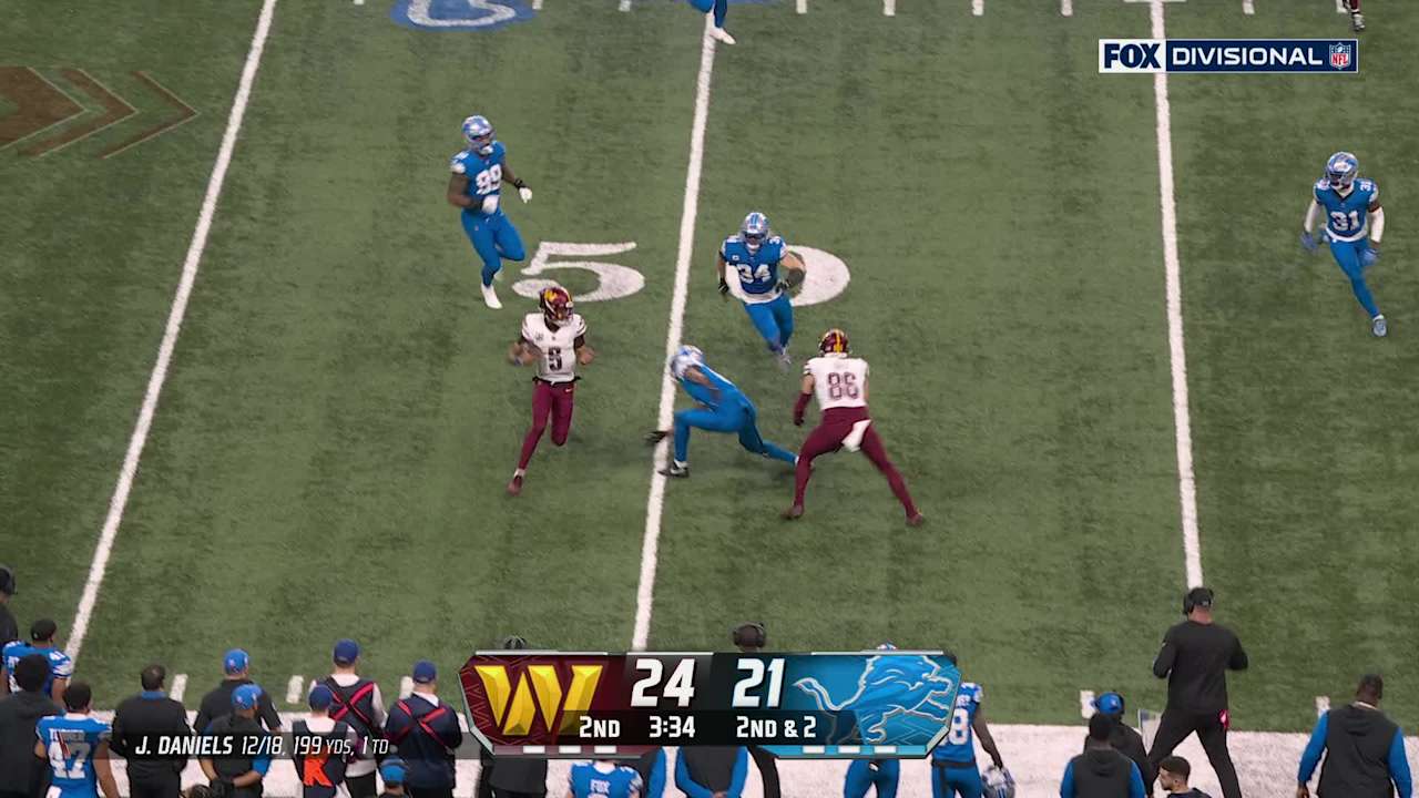 Jayden Daniels infiltrates Lions territory on 15-yard run toward the right edge [Video]