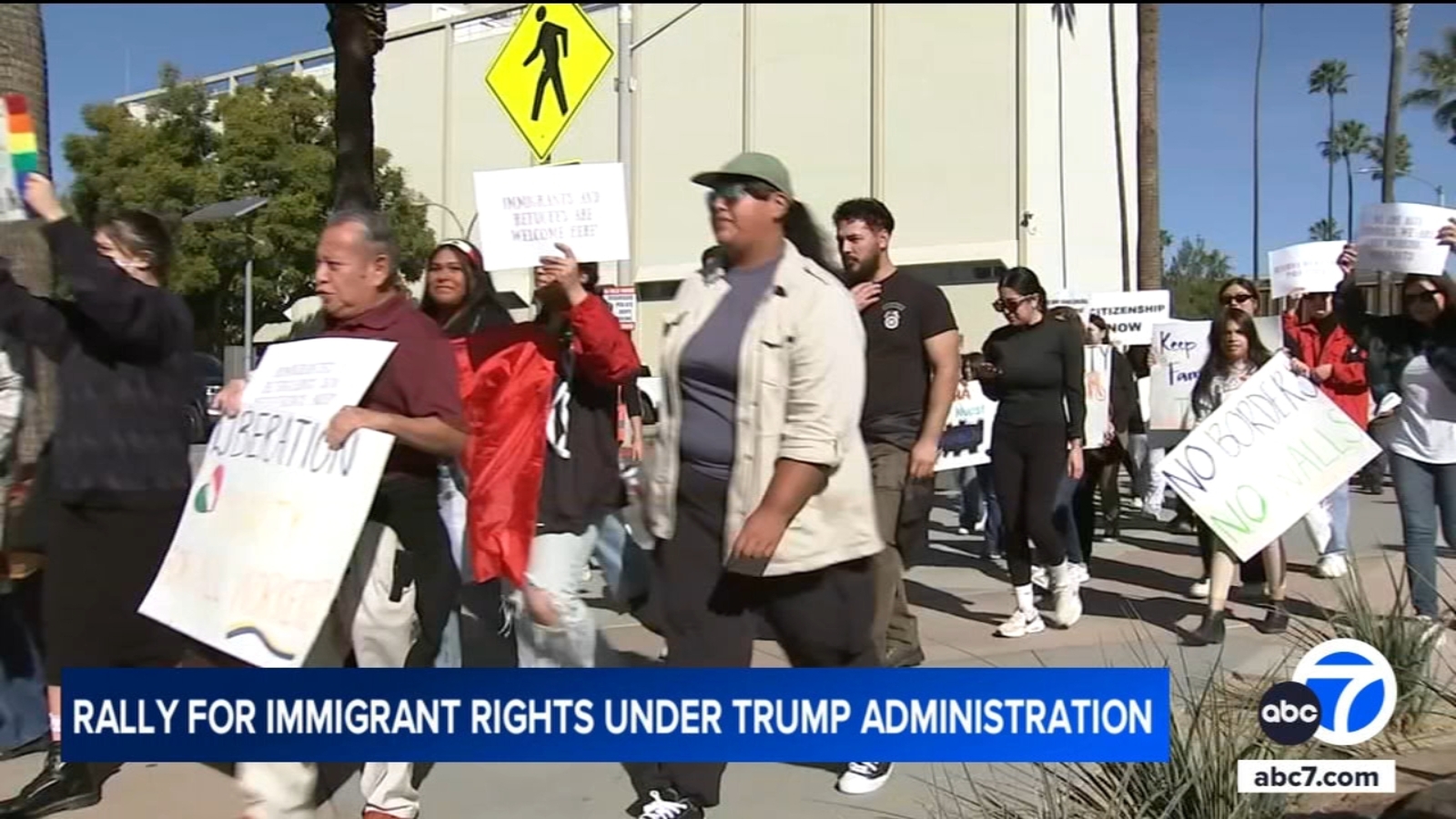 Immigrant rights advocates rally in downtown Riverside after Trump signs flurry of executive orders [Video]