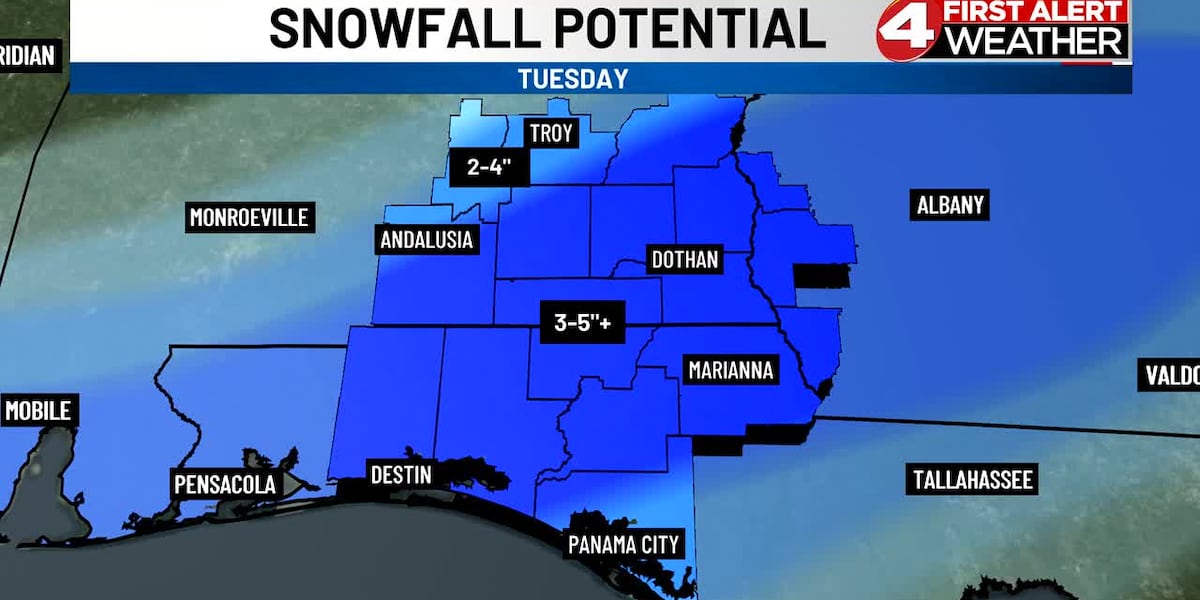 Significant snowfall is moving into the Wiregrass [Video]