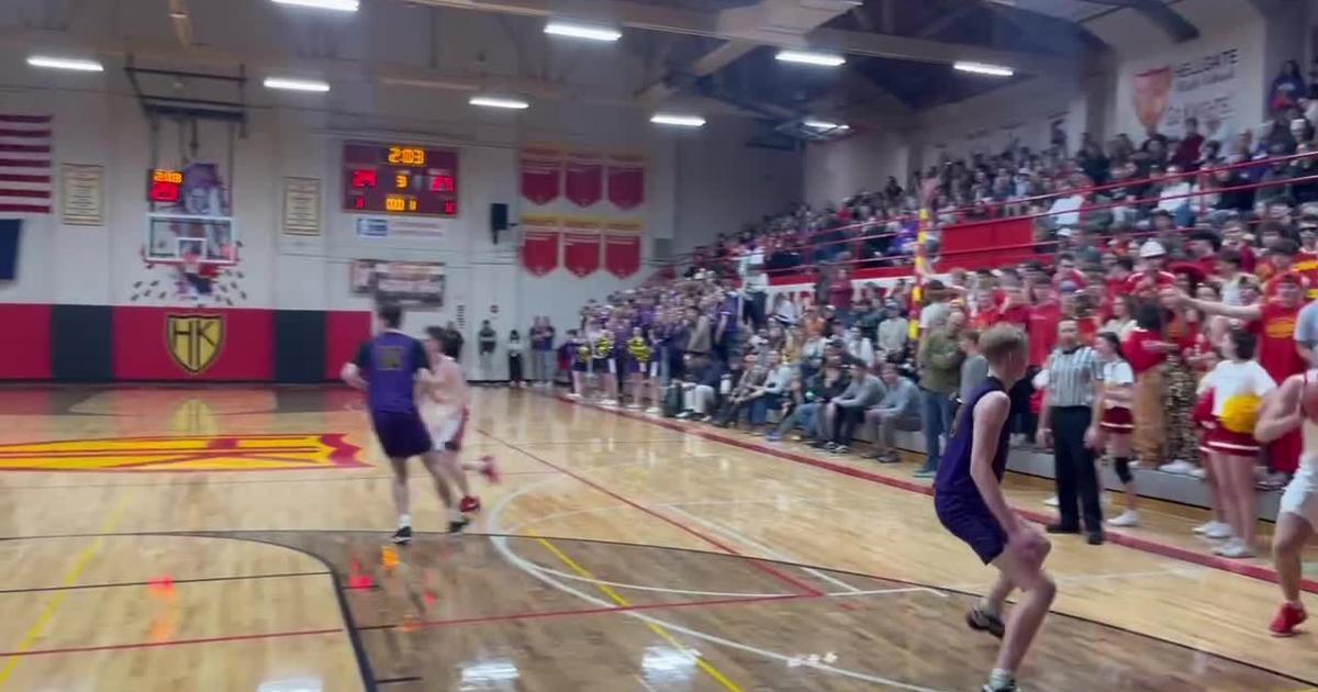 Missoula Hellgate junior Evan Pyron gets a shot to go in the paint against Sentinel Friday night in Missoula. [Video]